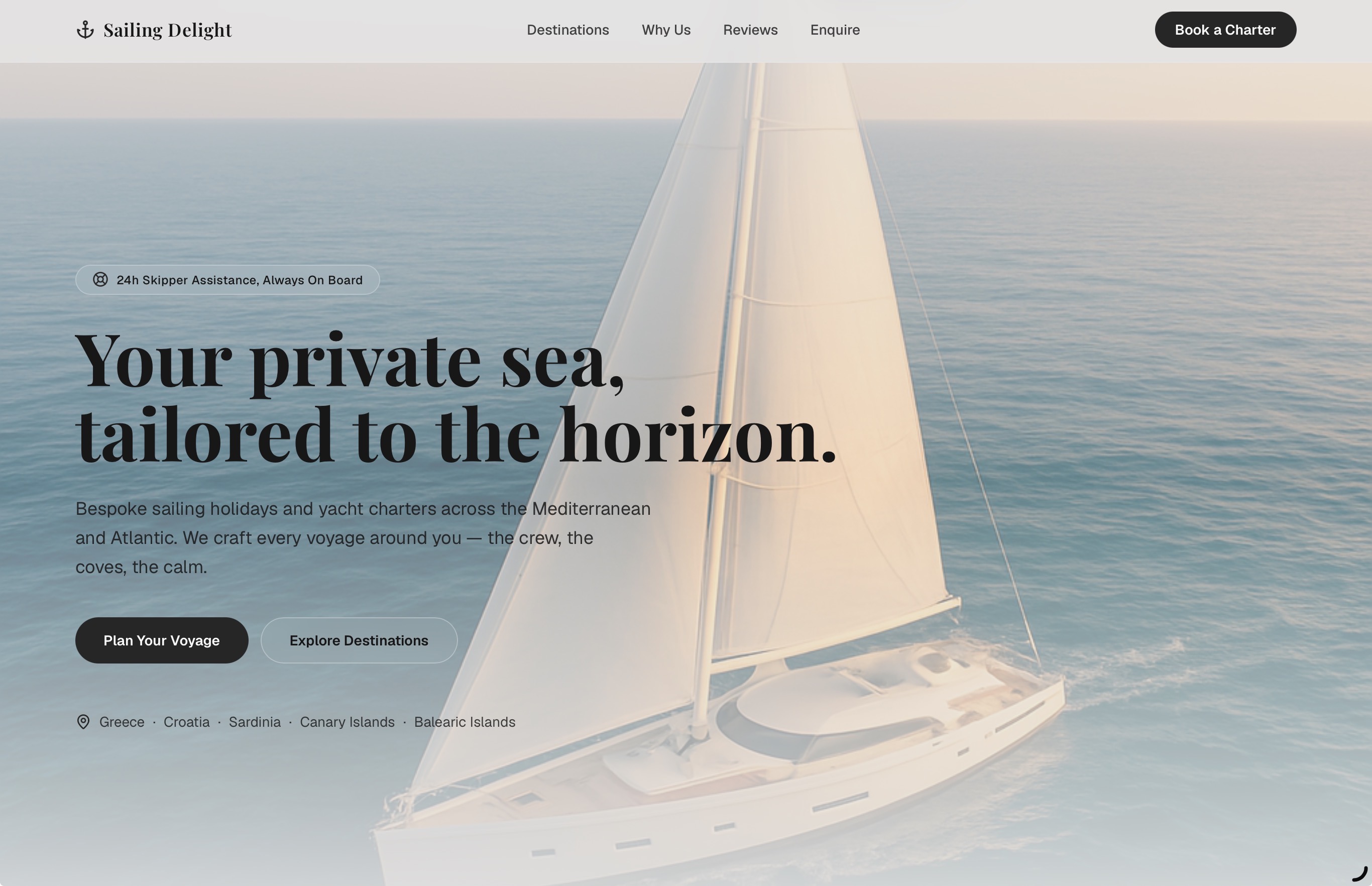 Podgląd strony Sailing Delight